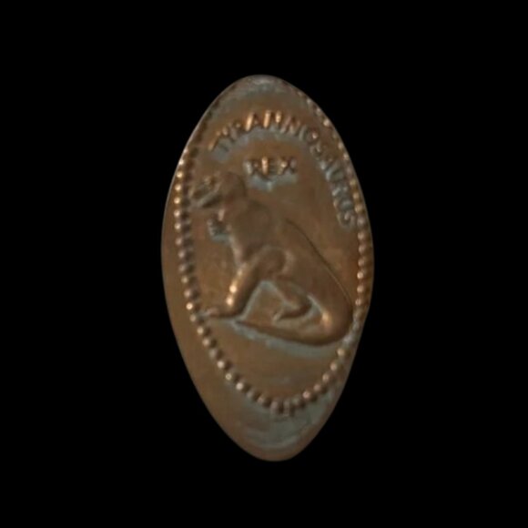 Tyrannosaurus rex Elongated Pressed Smashed Penny Coin - Picture 3 of 3